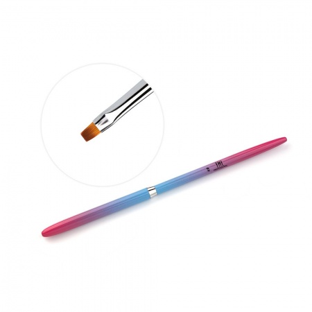 Кисть TNL "Омбре" квадратная №4 (розово-голубая)