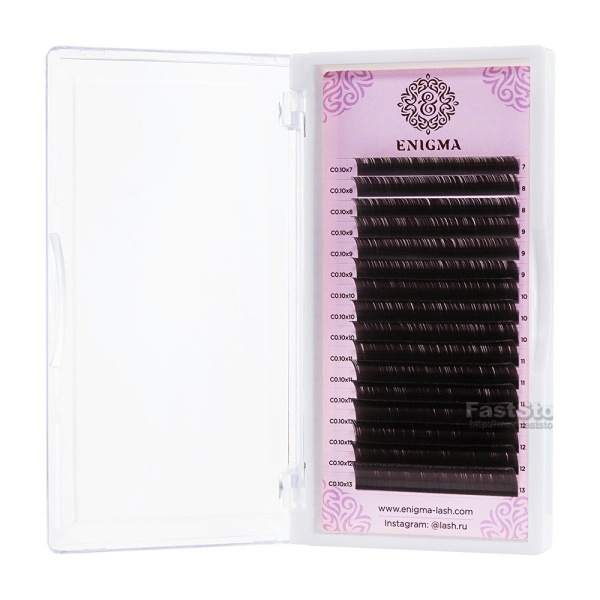 Черные ресницы ENIGMA (одна длина) 16 линий (13mm, M, 0,1)