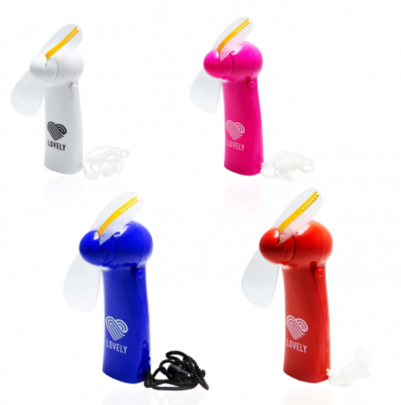 Мини-вентилятор Lovely с LED-подсветкой красный