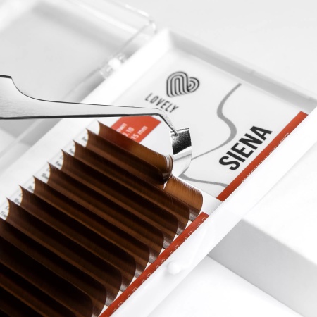 Ресницы коричневые LOVELY Siena - 16 линий - MIX