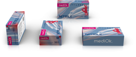 Перчатки mediOk нитриловые смотровые, Garnet цвет Красный, размер S