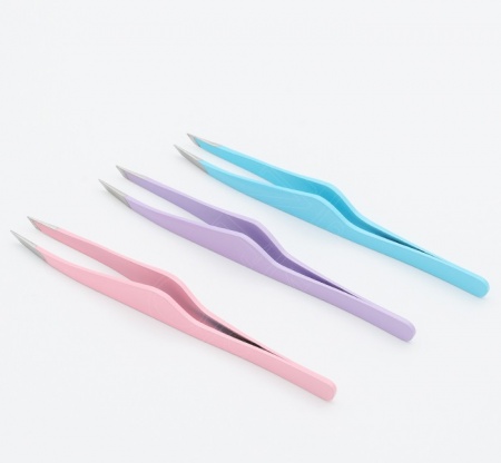 Пинцет для бровей Solinberg G809з, lavender, (ручная заточка) наклонное окончание с четкими гранями