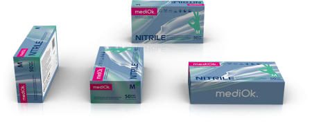 Перчатки mediOk нитриловые смотровые, Mint цвет Зеленый, размер М