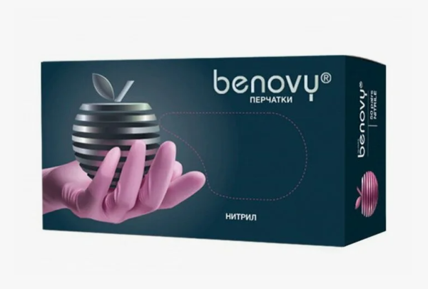 Перчатки BENOVY  розовые S 50 пар