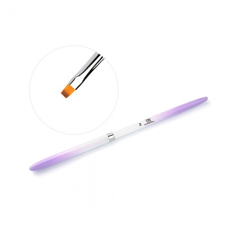 Кисть TNL "Омбре" квадратная №6 (фиолетово-белая)