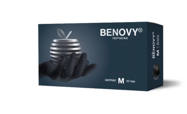 Перчатки BENOVY  черные M 50 пар