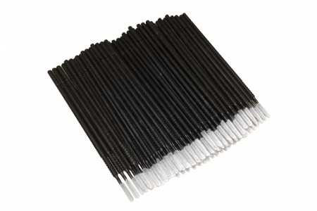 Микробраши черные с длинным наконечником, 100шт.