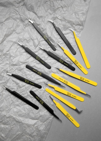 Пинцет для наращивания Rili тип "Сапожок" черный