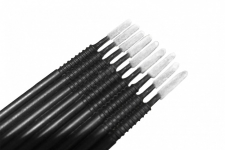 Микробраши черные с длинным наконечником, 100шт.