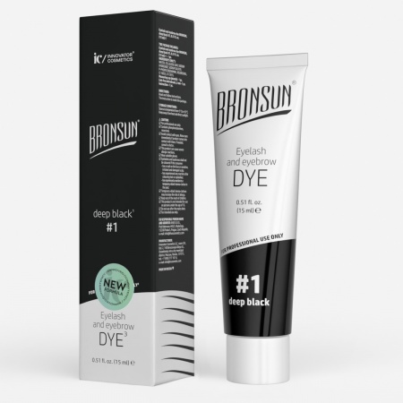Краска для ресниц и бровей BRONSUN №1, цвет черный15 мл, NEW
