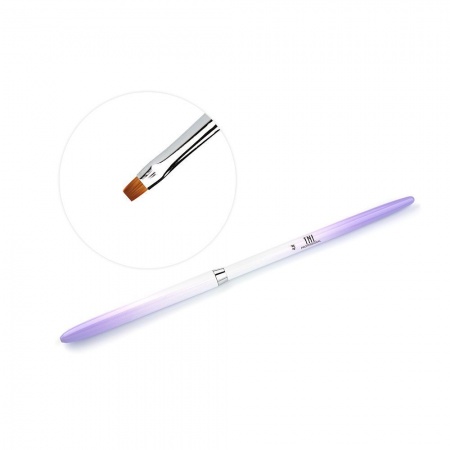 Кисть TNL "Омбре" квадратная №4 (фиолетово-белая)