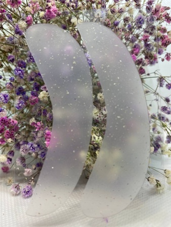 Lash-City патчи многоразовые силиконовые (1 пара). Цвет - прозрачный с блестками