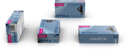 Перчатки mediOk нитриловые смотровые, цвет Черный, размер S