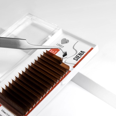 Ресницы коричневые LOVELY Siena - 16 линий - MIX